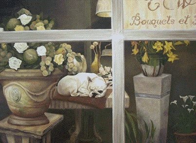 &quot;Bulldog in Flower Shop&quot;